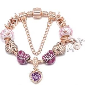 NEW Sterling Silver Mom & Grandma Charm Bracelet